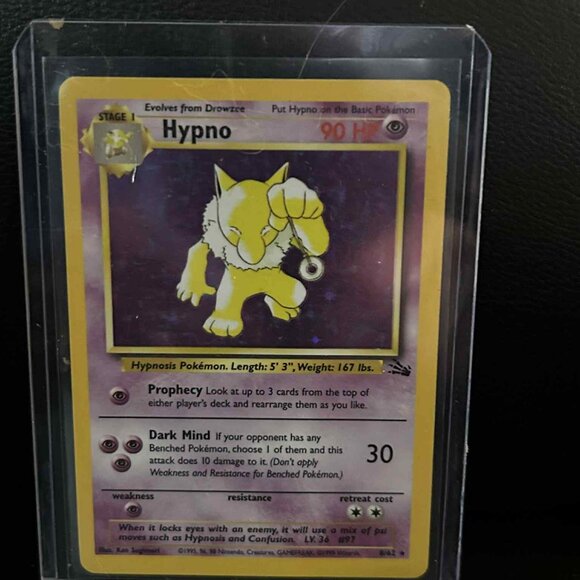 Hypno - 8/62 - Holo Rare - Unlimited Edition  Fossil Pokemon Trading Card - Picture 1 of 1